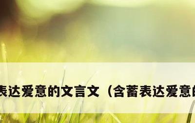 表达爱意的文言文，含蓄表达爱意的文言文
