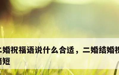 二婚祝福语说什么合适，二婚结婚祝福语大全简短
