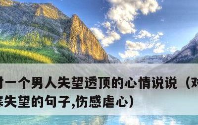 对一个男人失望透顶的心情说说，对一个人心寒失望的句子,伤感虐心