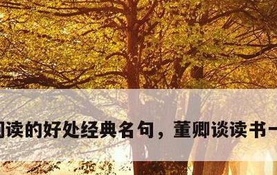 阅读的好处经典名句，董卿谈读书一段经典话
