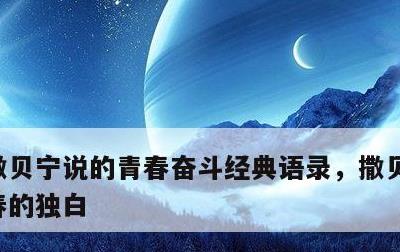 撒贝宁说的青春奋斗经典语录，撒贝宁关于青春的独白