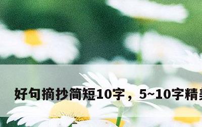 好句摘抄简短10字，5～10字精美句子