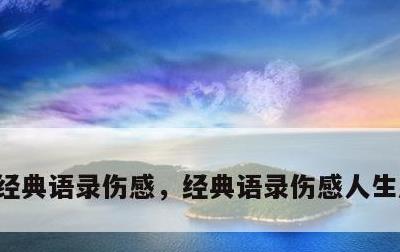 经典语录伤感，经典语录伤感人生感悟长篇