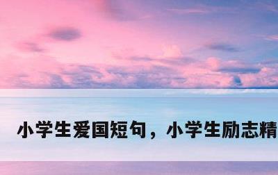 小学生爱国短句，小学生励志精美短句