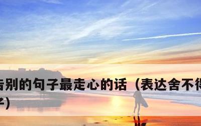 告别的句子最走心的话，表达舍不得离别的句子