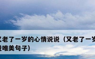 又老了一岁的心情说说，又老了一岁的心情说说唯美句子