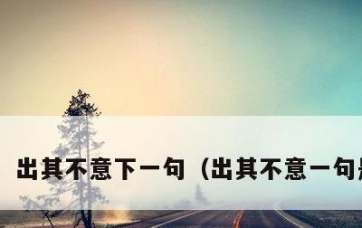 出其不意下一句，出其不意一句是什么