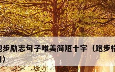 跑步励志句子唯美简短十字，跑步格言励志短句