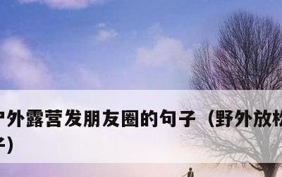 户外露营发朋友圈的句子，野外放松心情的句子