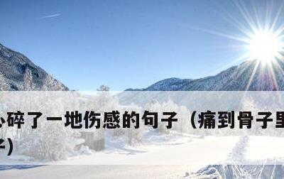 心碎了一地伤感的句子，痛到骨子里心碎的句子