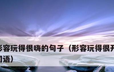 形容玩得很嗨的句子，形容玩得很开心的四字词语