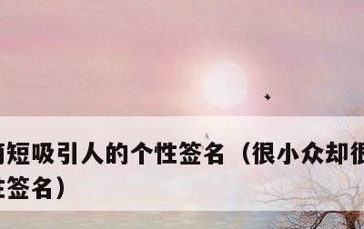 简短吸引人的个性签名，很小众却很惊艳的个性签名