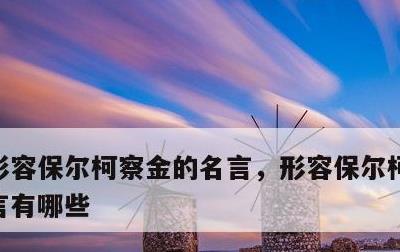 形容保尔柯察金的名言，形容保尔柯察金的名言有哪些