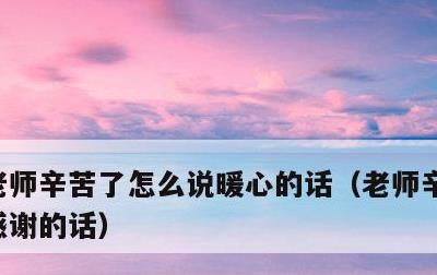 老师辛苦了怎么说暖心的话，老师辛苦了怎么感谢的话