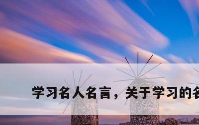 学习名人名言，关于学习的名言