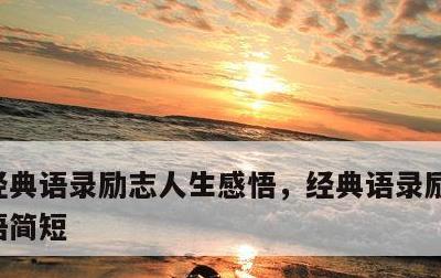 经典语录励志人生感悟，经典语录励志人生感悟简短