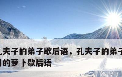 孔夫子的弟子歇后语，孔夫子的弟子歇后语腊月的萝卜歇后语