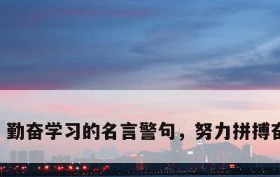 勤奋学习的名言警句，努力拼搏奋斗短句