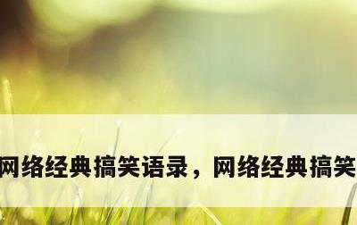 网络经典搞笑语录，网络经典搞笑语录图片
