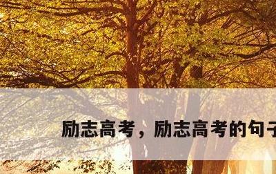 励志高考，励志高考的句子