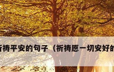 祈祷平安的句子，祈祷愿一切安好的句子简短