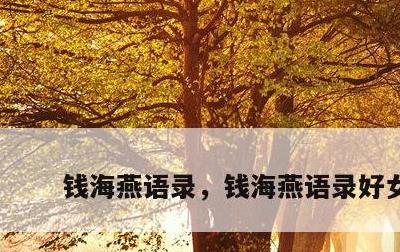 钱海燕语录，钱海燕语录好女孩