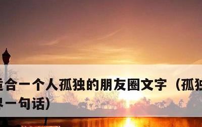 适合一个人孤独的朋友圈文字，孤独的最高境界一句话