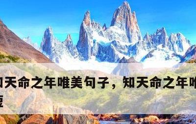 知天命之年唯美句子，知天命之年唯美句子简短