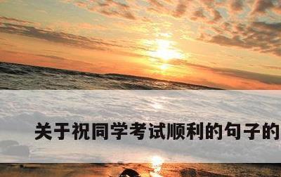 关于祝同学考试顺利的句子的信息