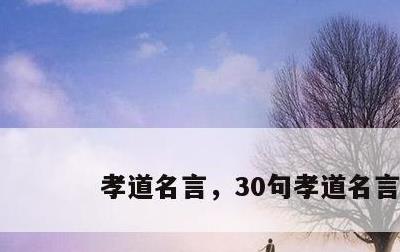 孝道名言，30句孝道名言
