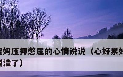 宝妈压抑憋屈的心情说说，心好累好压抑精神崩溃了