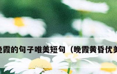 晚霞的句子唯美短句，晚霞黄昏优美简短句子