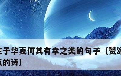 生于华夏何其有幸之类的句子，赞颂华夏的霸气的诗