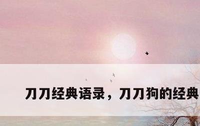 刀刀经典语录，刀刀狗的经典语录