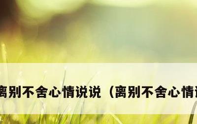 离别不舍心情说说，离别不舍心情说说短句