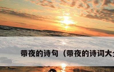 带夜的诗句，带夜的诗词大全