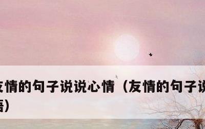 友情的句子说说心情，友情的句子说说心情短语