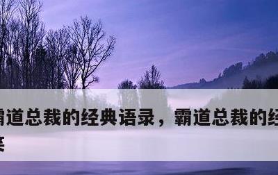霸道总裁的经典语录，霸道总裁的经典语录搞笑