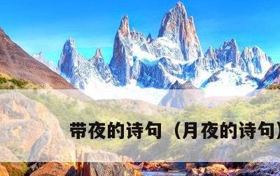 带夜的诗句，月夜的诗句