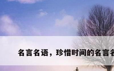 名言名语，珍惜时间的名言名语