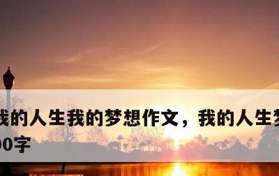 我的人生我的梦想作文，我的人生梦想作文600字