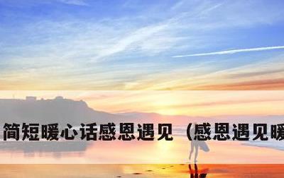 简短暖心话感恩遇见，感恩遇见暖心文案