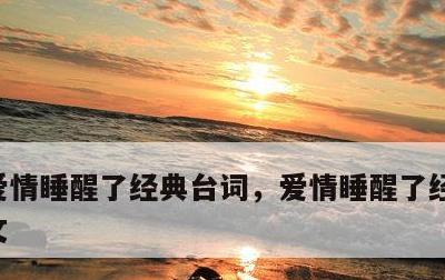 爱情睡醒了经典台词，爱情睡醒了经典台词英文
