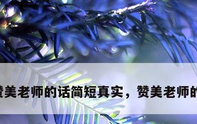 赞美老师的话简短真实，赞美老师的话语简短