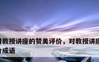 对教授讲座的赞美评价，对教授讲座的赞美评价成语