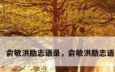俞敏洪励志语录，俞敏洪励志语录大全