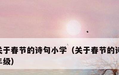 关于春节的诗句小学，关于春节的诗句小学二年级