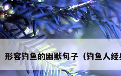 形容钓鱼的幽默句子，钓鱼人经典语录