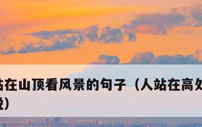 站在山顶看风景的句子，人站在高处的心情说说