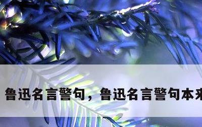 鲁迅名言警句，鲁迅名言警句本来没有路